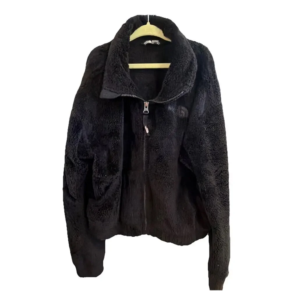 The North Face Kids Fleece Jacket Size M 10-12 Black Layer Spring Fuzzy Cozy Zip
